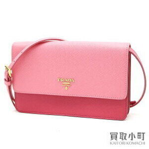 Prada Saffiano LUX Pochette Wallet Pink Calfskin shoulder bag crossbody